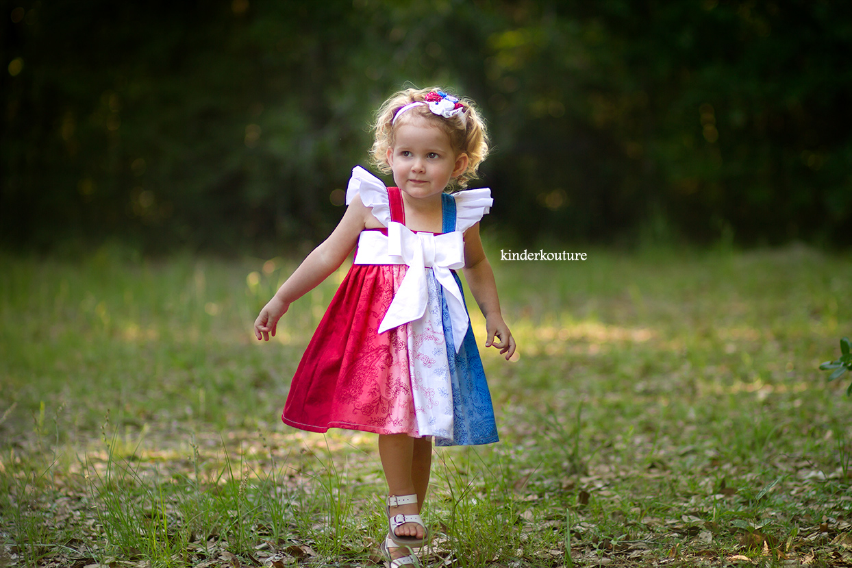 Red, White, and Blue Girls Dress Kinder Kouture